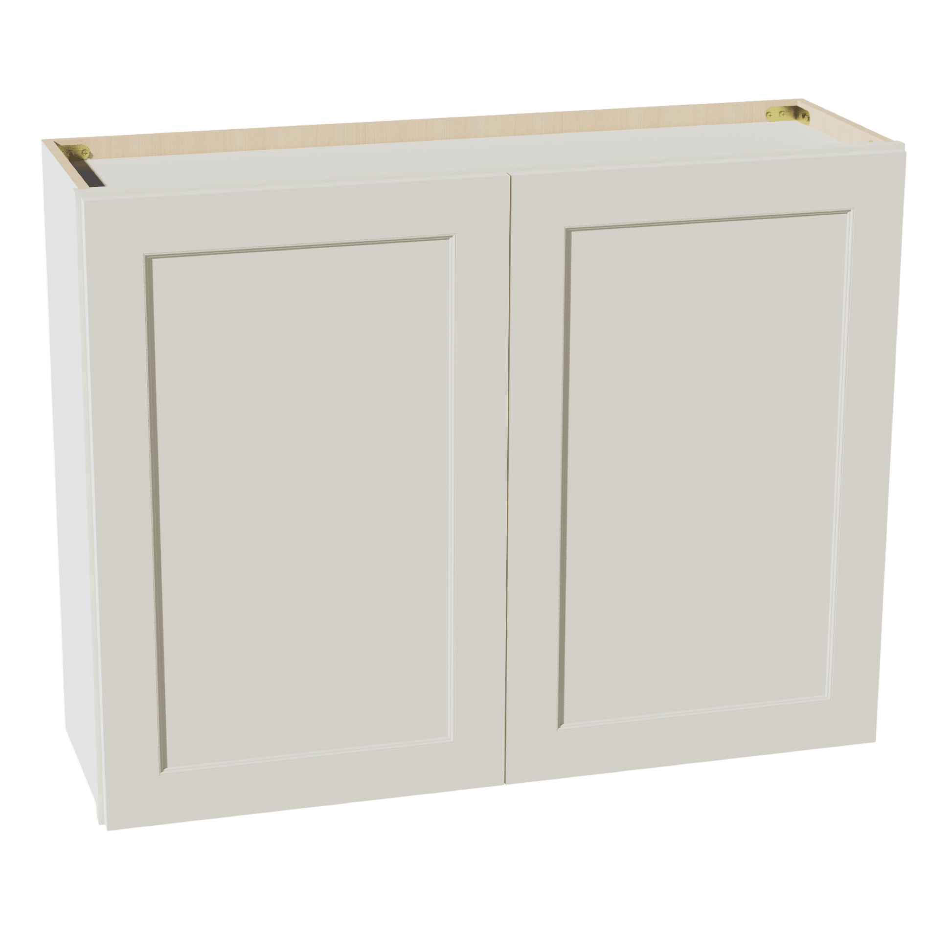 TW - W3930: Creamy White Shaker 39"W x 30"H 2 Doors & 2 Shelves Standard Wall Cabinet - NextCabinets