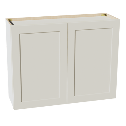 TW - W3930: Creamy White Shaker 39"W x 30"H 2 Doors & 2 Shelves Standard Wall Cabinet - NextCabinets