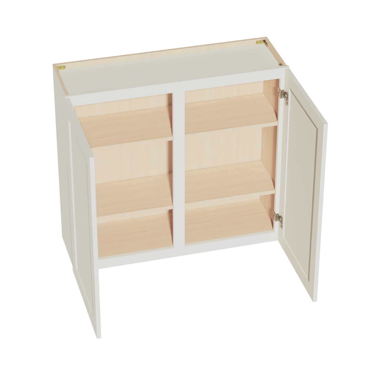 TW - W3936: Creamy White Shaker 39"W x 36"H 2 Doors & 2 Shelves Standard Wall Cabinet - NextCabinets