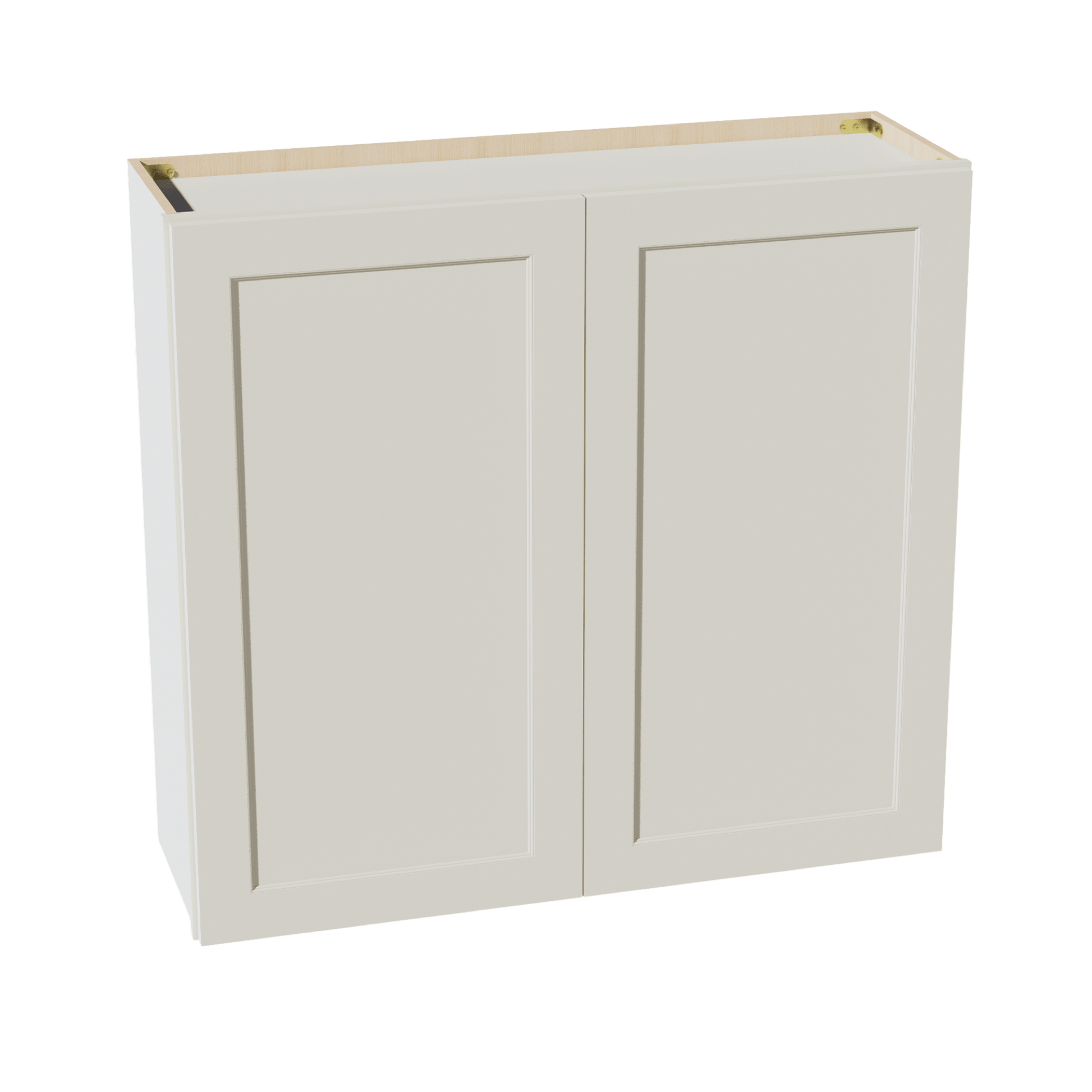 TW - W3936: Creamy White Shaker 39"W x 36"H 2 Doors & 2 Shelves Standard Wall Cabinet - NextCabinets