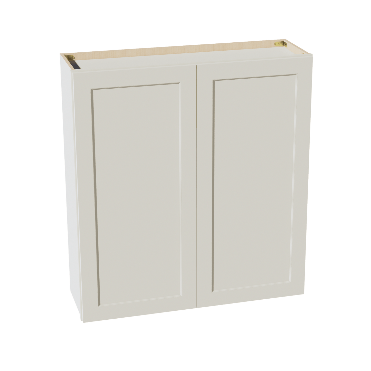TW - W3942: Creamy White Shaker 39"W x 42"H 2 Doors & 3 Shelves Standard Wall Cabinet - NextCabinets