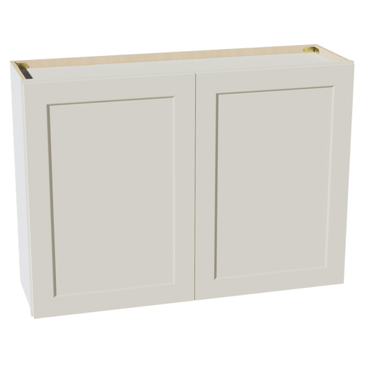 TW - W4230: Creamy White Shaker 42"W x 30"H 2 Doors & 2 Shelves Standard Wall Cabinet - NextCabinets