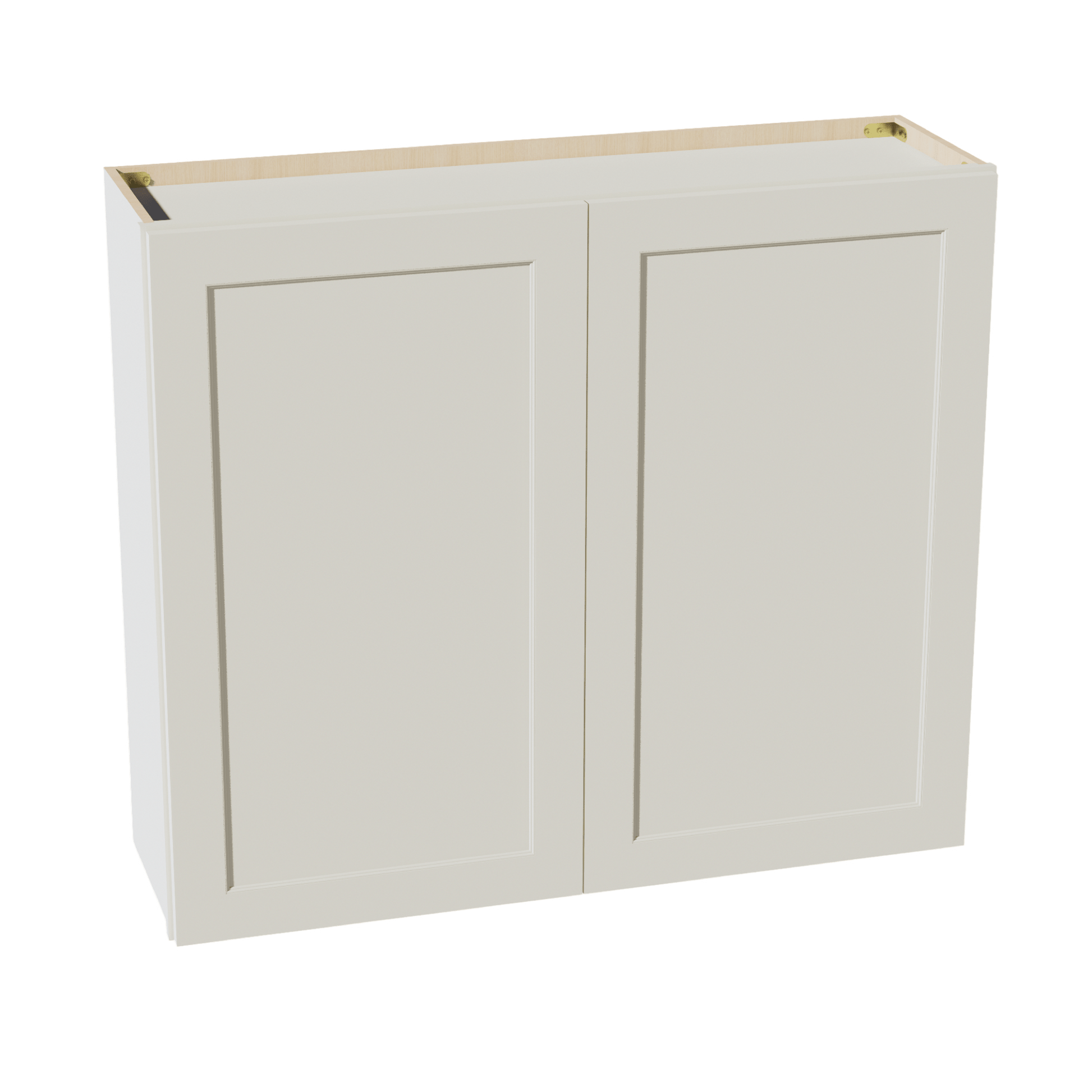 TW - W4236: Creamy White Shaker 42"W x 36"H 2 Doors & 2 Shelves Standard Wall Cabinet - NextCabinets