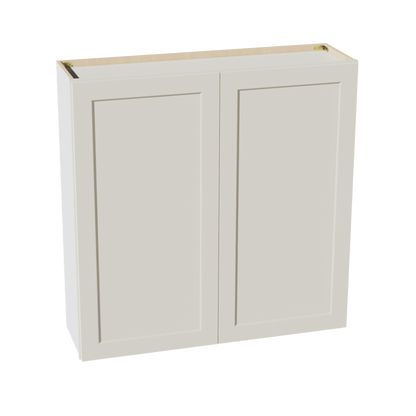 TW - W4242: Creamy White Shaker 42"W x 42"H 2 Doors & 3 Shelves Standard Wall Cabinet - NextCabinets