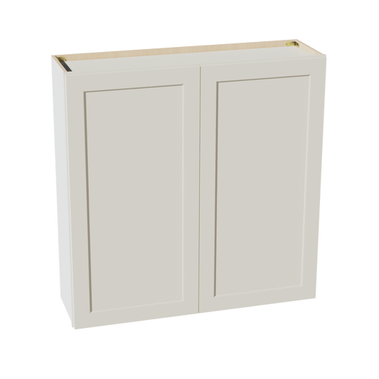 TW - W4242: Creamy White Shaker 42"W x 42"H 2 Doors & 3 Shelves Standard Wall Cabinet - NextCabinets