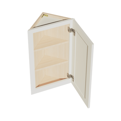 TW - WAE1230: Creamy White Shaker 12"W x 30"H x 12"D 1 Door & 2 Shelves Wall Angle End Cabinet - NextCabinets