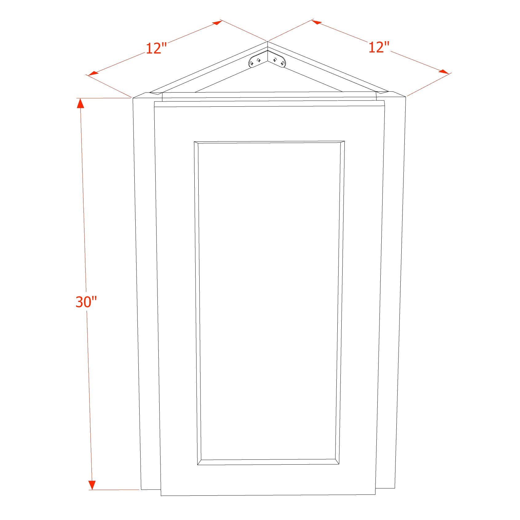 TW - WAE1230: Creamy White Shaker 12"W x 30"H x 12"D 1 Door & 2 Shelves Wall Angle End Cabinet - NextCabinets