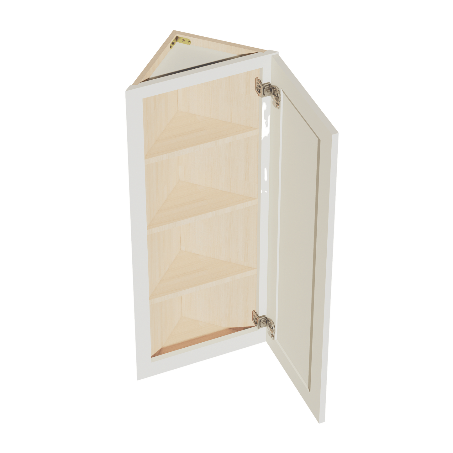 TW - WAE1242: Creamy White Shaker 12"W x 42"H x 12"D 1 Door & 3 Shelves Wall Angle End Cabinet - NextCabinets