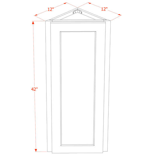 TW - WAE1242: Creamy White Shaker 12"W x 42"H x 12"D 1 Door & 3 Shelves Wall Angle End Cabinet - NextCabinets