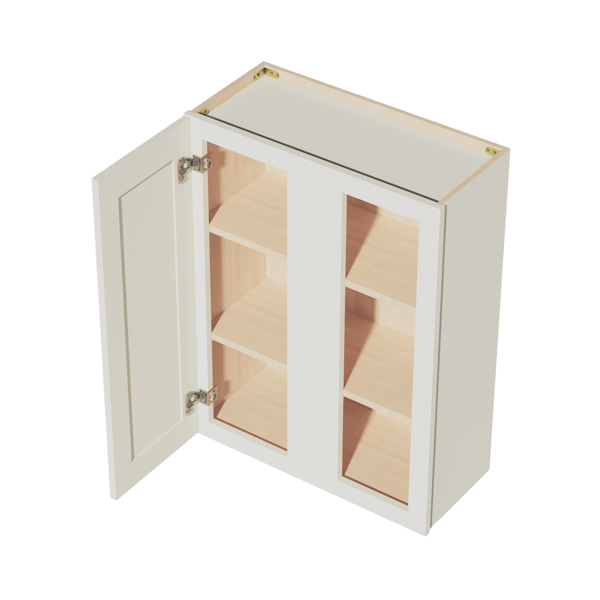 TW - WBC2736: Creamy White Shaker 27"W x 36"H 1 Door & 2 Shelves Wall Blind Corner Cabinets - NextCabinets