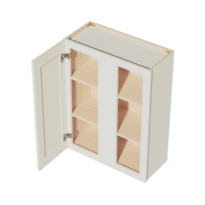 TW - WBC2736: Creamy White Shaker 27"W x 36"H 1 Door & 2 Shelves Wall Blind Corner Cabinets - NextCabinets