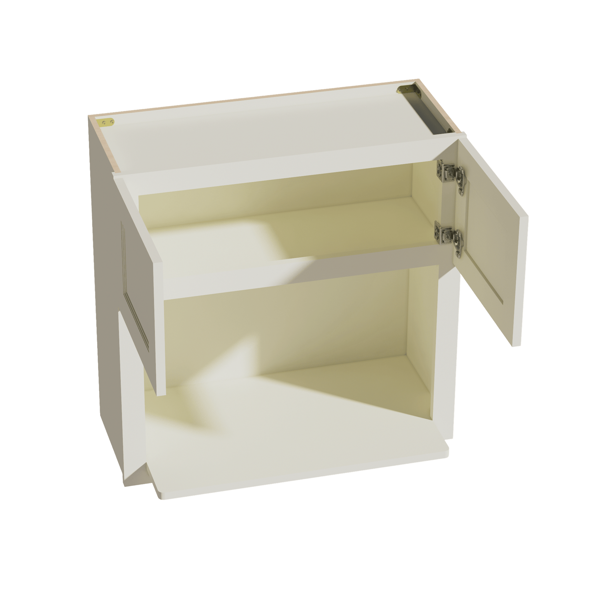 TW - WM3030: Creamy White Shaker 30"W x 30"H 2 Doors Wall Built - in Microwave Cabinets - NextCabinets