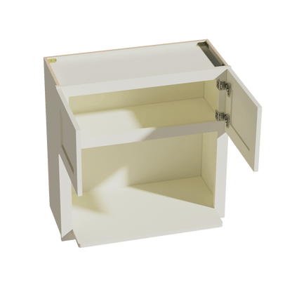 TW - WM3030: Creamy White Shaker 30"W x 30"H 2 Doors Wall Built - in Microwave Cabinets - NextCabinets