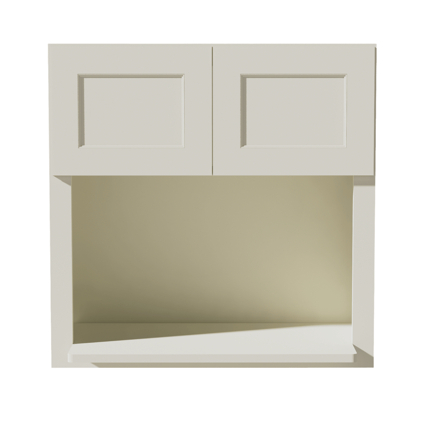 TW - WM3030: Creamy White Shaker 30"W x 30"H 2 Doors Wall Built - in Microwave Cabinets - NextCabinets