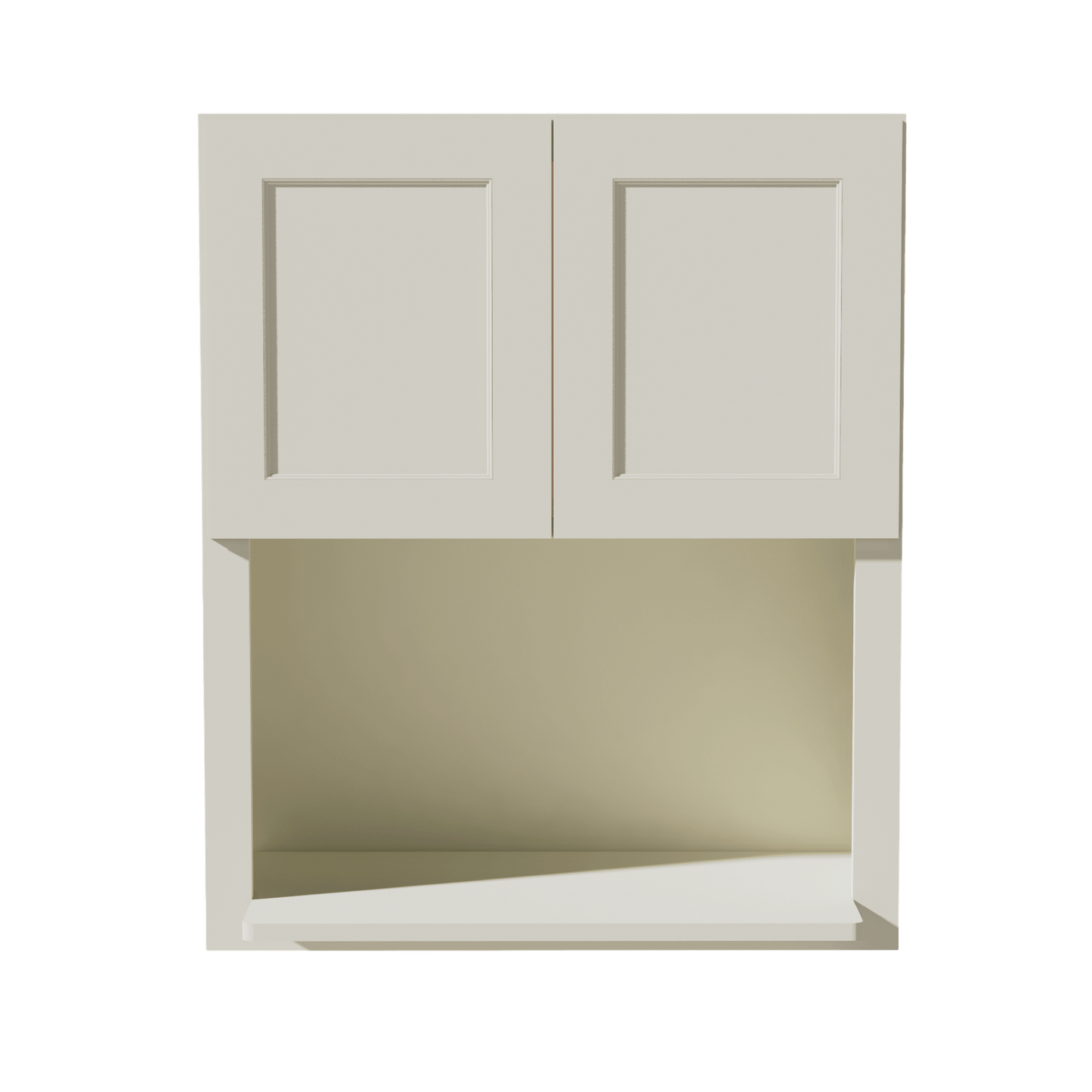 TW - WM3036: Creamy White Shaker 30"W x 36"H 2 Doors Wall Built - in Microwave Cabinets - NextCabinets