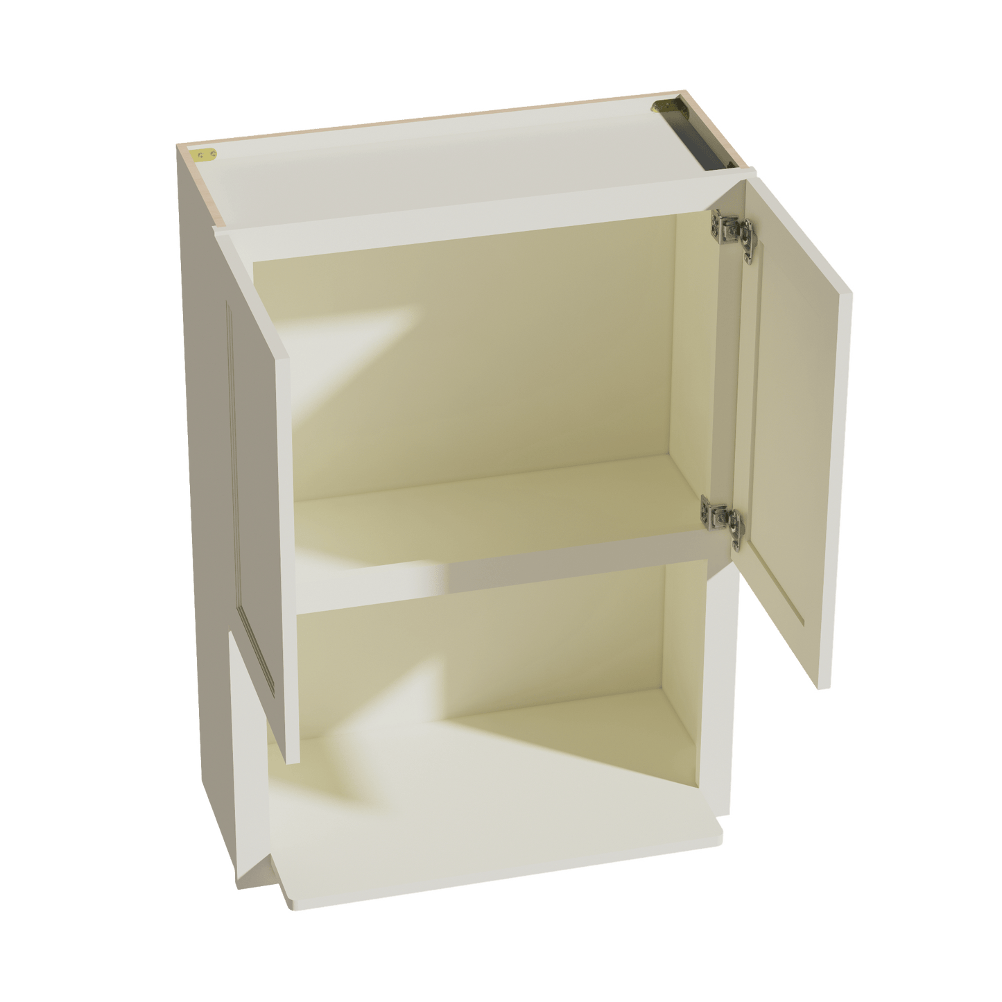 TW - WM3042: Creamy White Shaker 30"W x 42"H 2 Door & 1 Shelf Wall Built - in Microwave Cabinets - NextCabinets