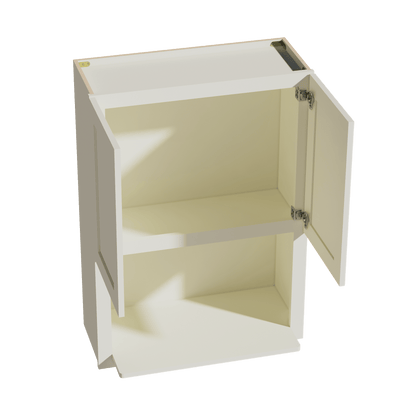 TW - WM3042: Creamy White Shaker 30"W x 42"H 2 Door & 1 Shelf Wall Built - in Microwave Cabinets - NextCabinets
