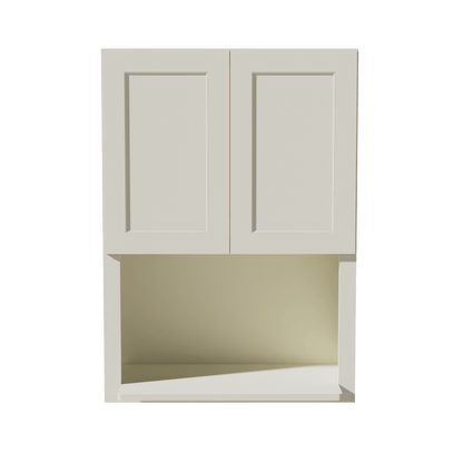 TW - WM3042: Creamy White Shaker 30"W x 42"H 2 Door & 1 Shelf Wall Built - in Microwave Cabinets - NextCabinets