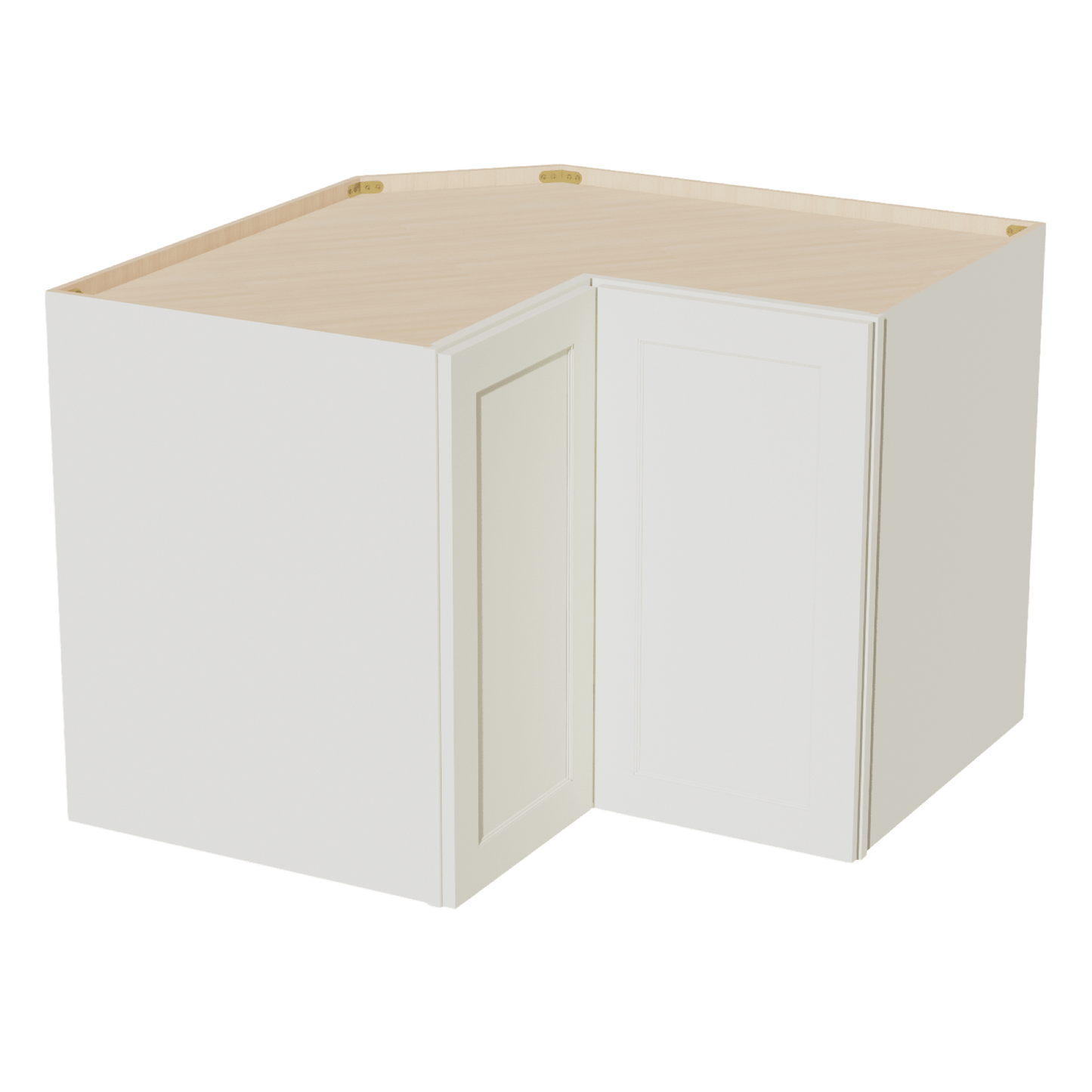 TW - WPC2430: Creamy White Shaker 24"W x 30"H 1 Door & 2 Shelves Pie Cut Wall Corner Cabinet - NextCabinets