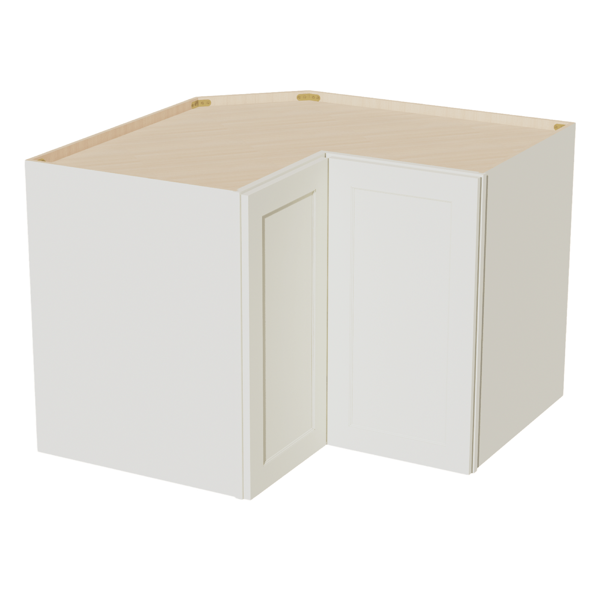 TW - WPC2430: Creamy White Shaker 24"W x 30"H 1 Door & 2 Shelves Pie Cut Wall Corner Cabinet - NextCabinets