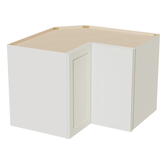 TW - WPC2430: Creamy White Shaker 24"W x 30"H 1 Door & 2 Shelves Pie Cut Wall Corner Cabinet - NextCabinets
