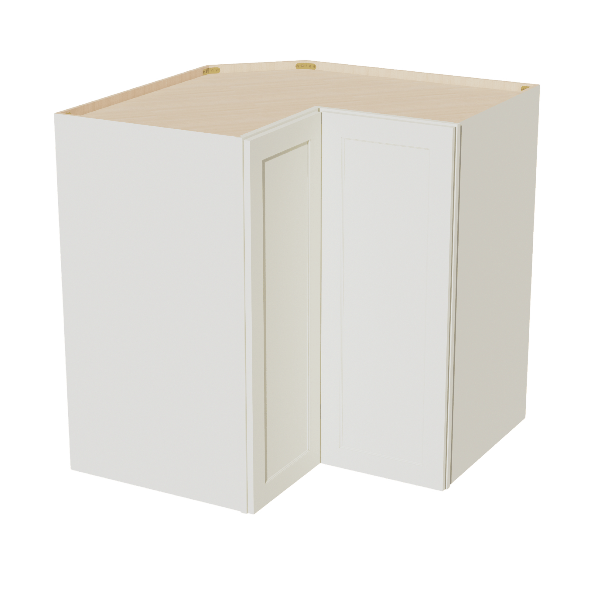 TW - WPC2442: Creamy White Shaker 24"W x 42"H 1 Door & 3 Shelves Pie Cut Wall Corner Cabinet - NextCabinets