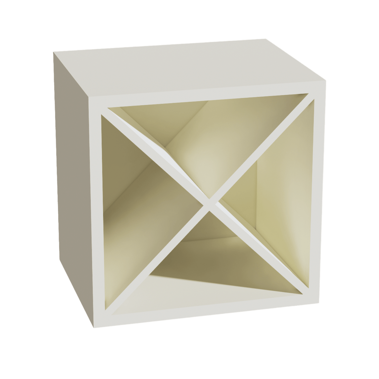 TW - WR1515: Creamy White Shaker 15"W x 15"H x 12"D Wall Wine Rack Incl. Shelf - NextCabinets