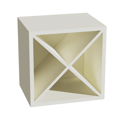 TW - WR1515: Creamy White Shaker 15"W x 15"H x 12"D Wall Wine Rack Incl. Shelf - NextCabinets