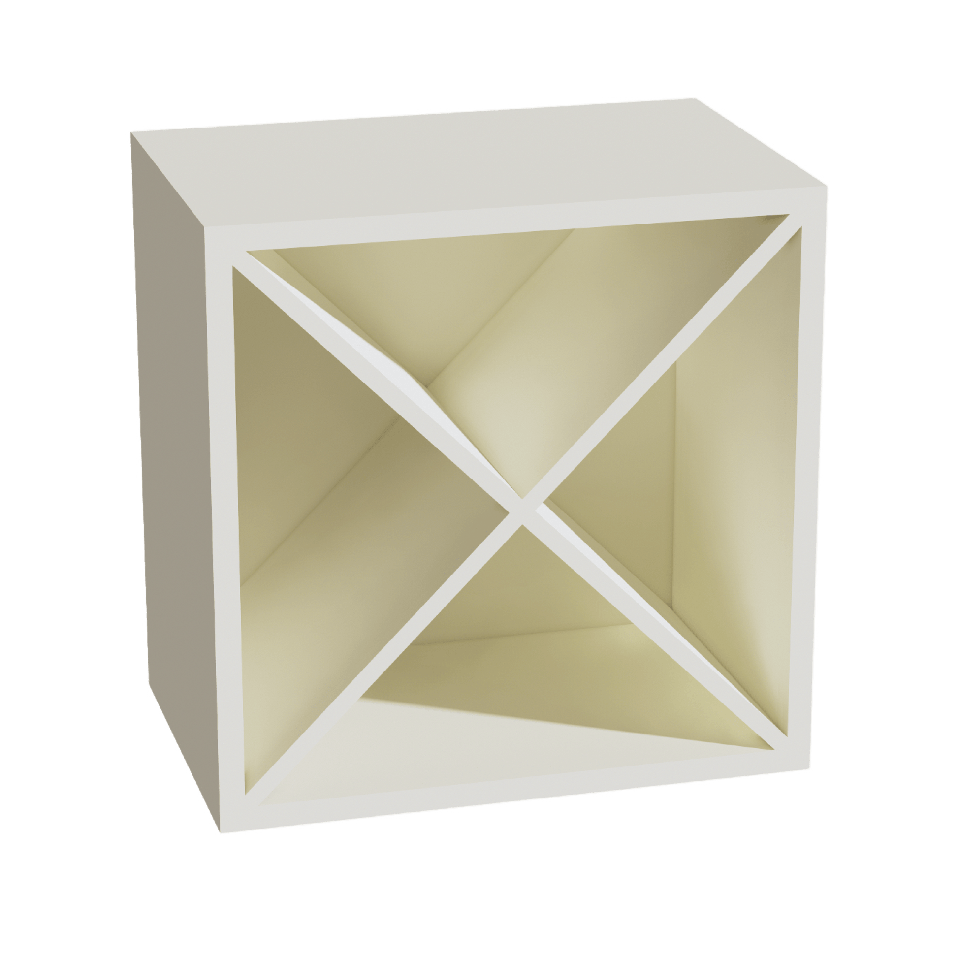 TW - WR1818: Creamy White Shaker 18"W x 18"H x 12"D Wall Wine Rack Incl. Shelf - NextCabinets