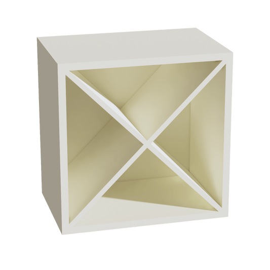 TW - WR1818: Creamy White Shaker 18"W x 18"H x 12"D Wall Wine Rack Incl. Shelf - NextCabinets