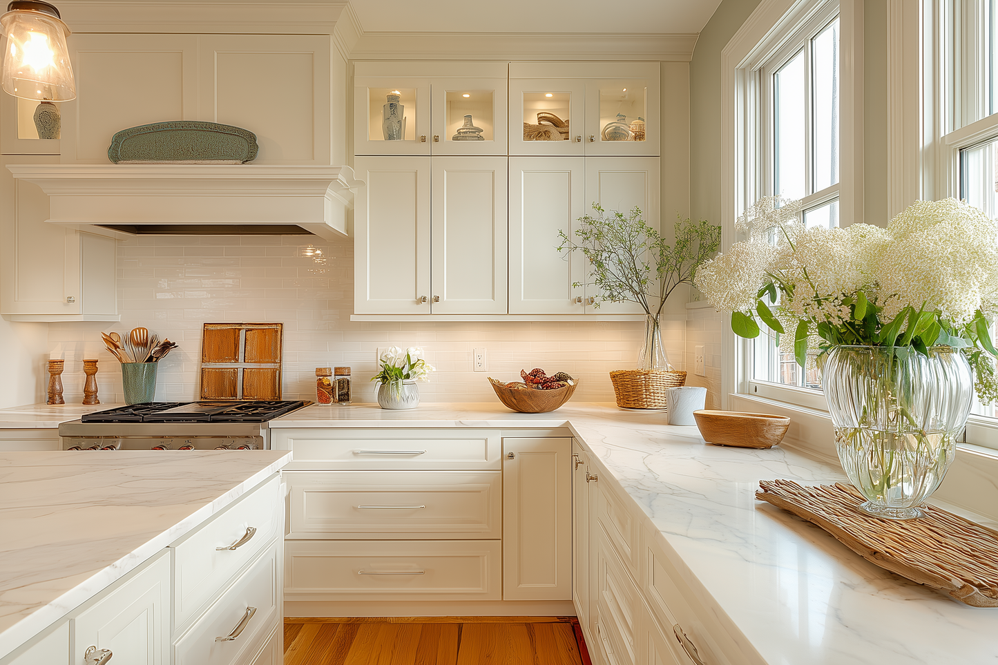 Ivory White Standard Wall Cabinet - 36"W x 15"H